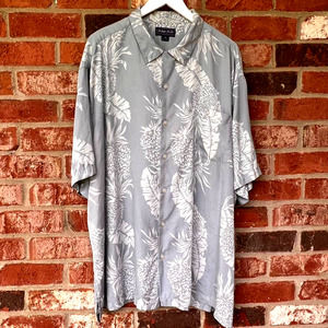 Indigo Smith Outfitters 2XB Hawaiian Style Palm Print Shirt EUC